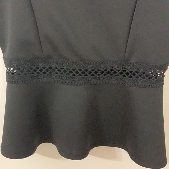 Black spaghetti strap peplum top - Picture 3 of 5